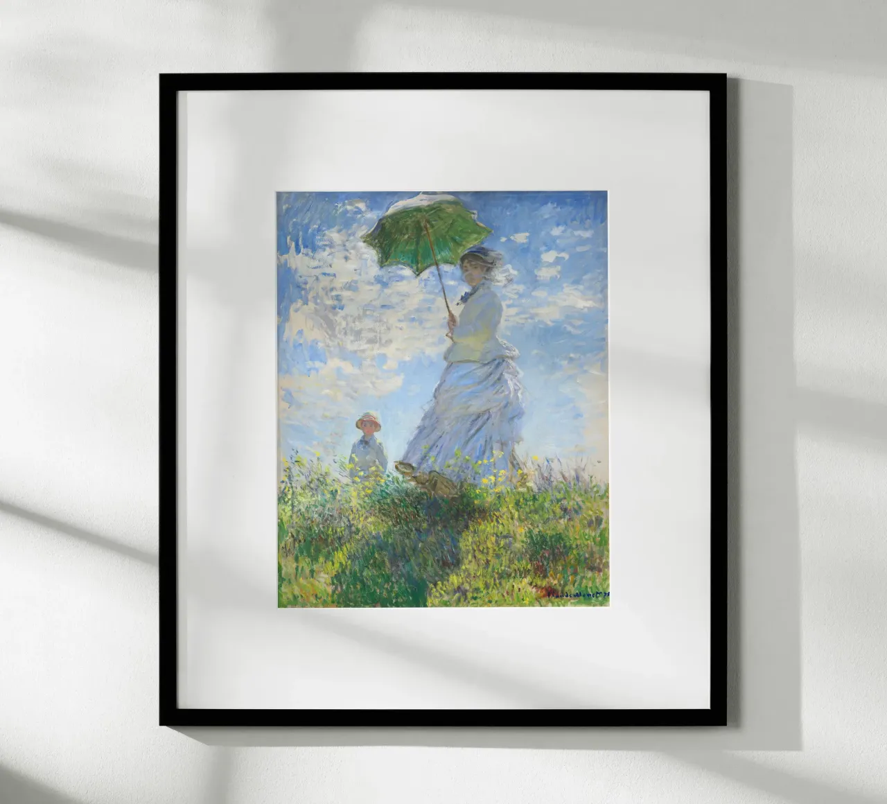 Claude Monet’s Woman with a Parasol (1875) poster con telaio in plastica da Venus Art