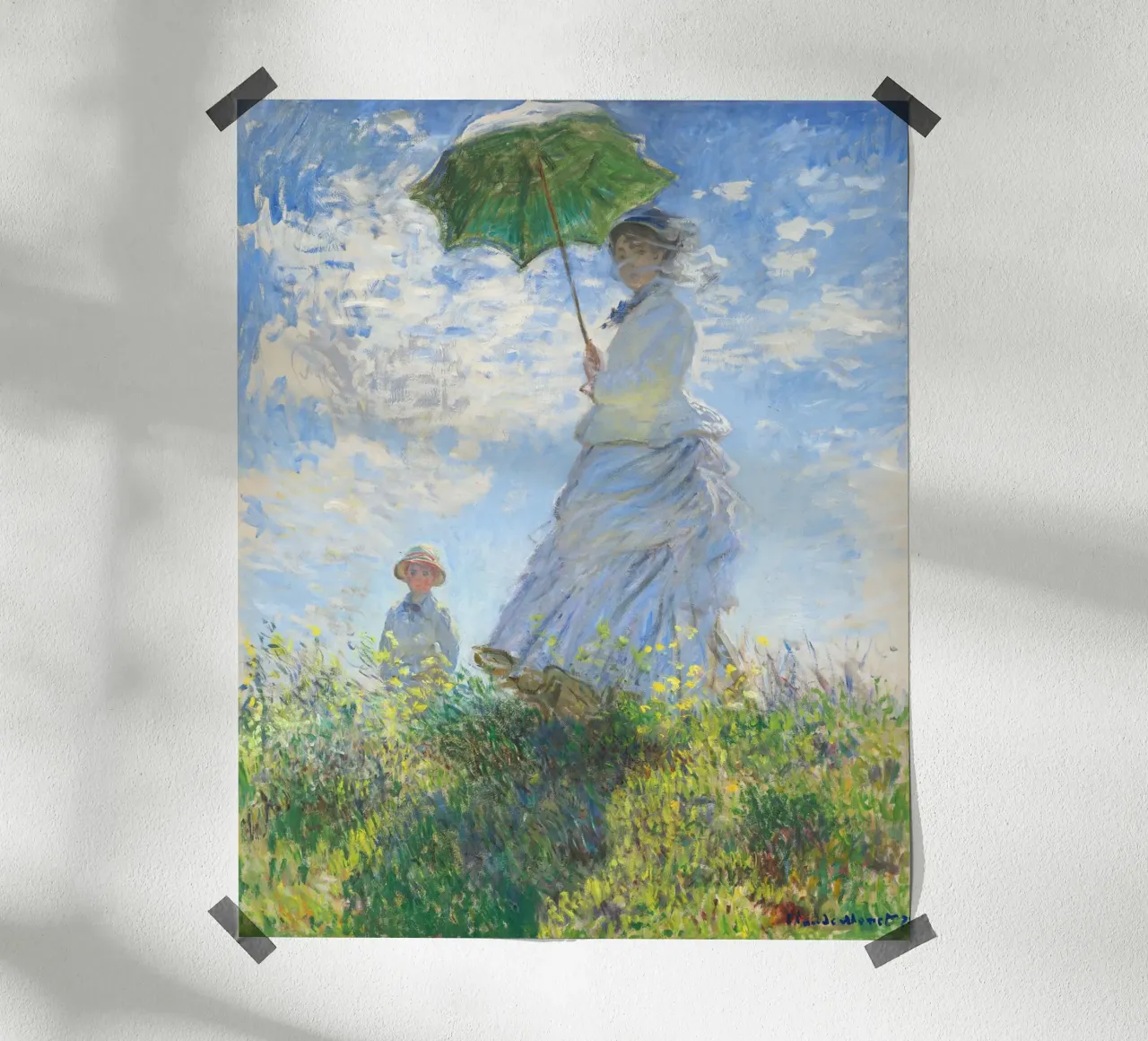 Claude Monet’s Woman with a Parasol (1875) poster con telaio in plastica da Venus Art