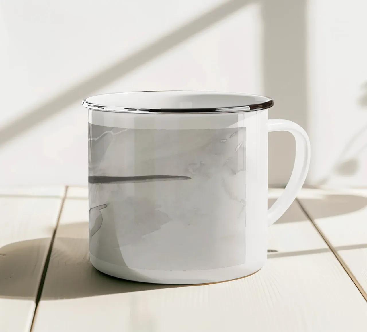Pennellate toni di grigio 1 tazza in smalto da NouveauPrints
