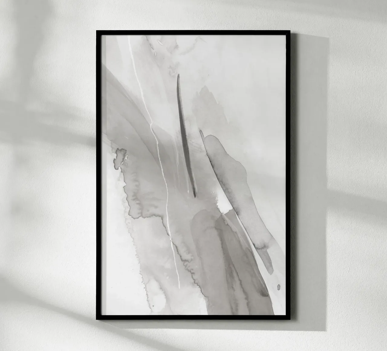 Pennellate toni di grigio 1 poster con telaio in alluminio da NouveauPrints