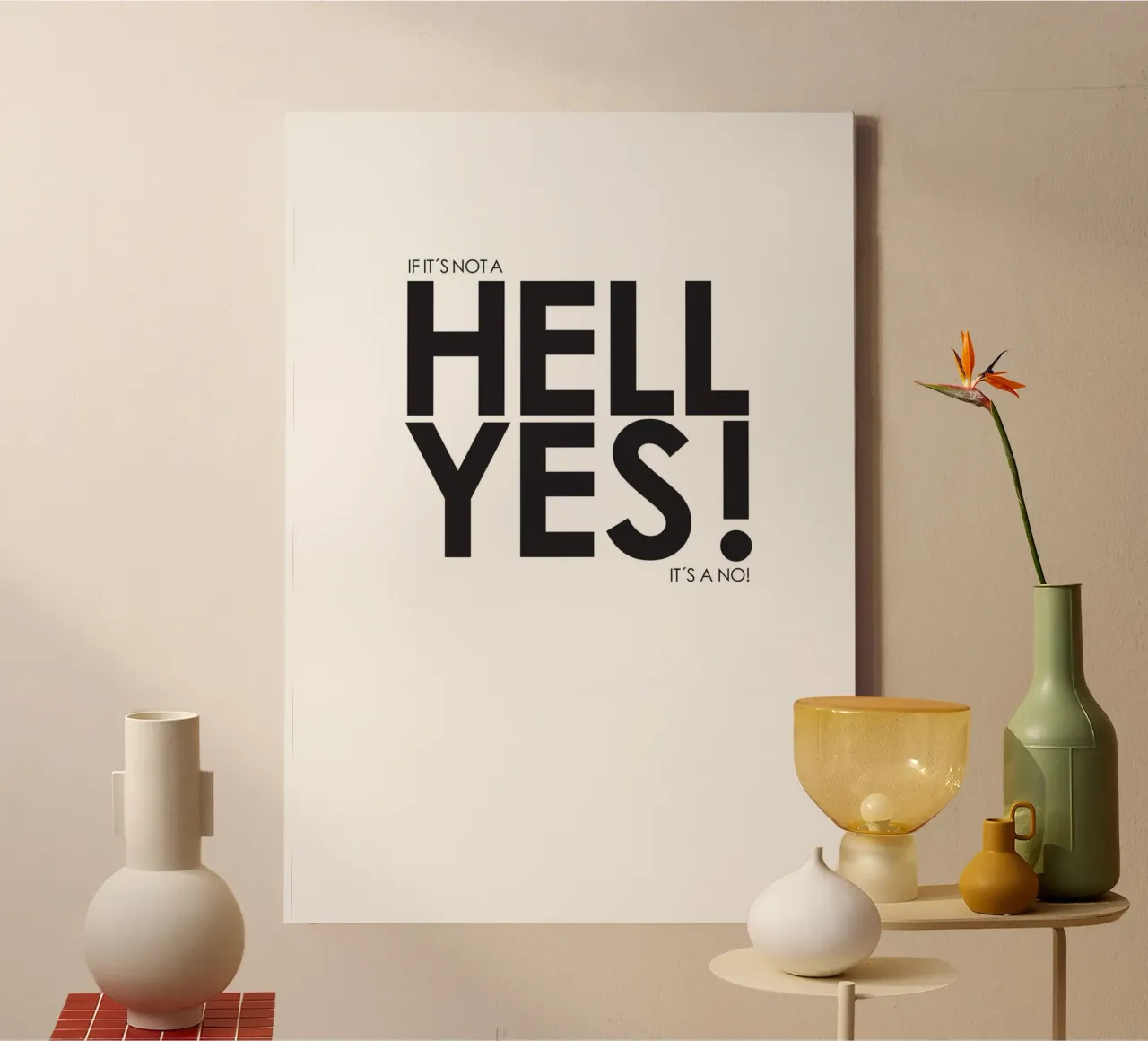 hell yes canvas by Kavanga
