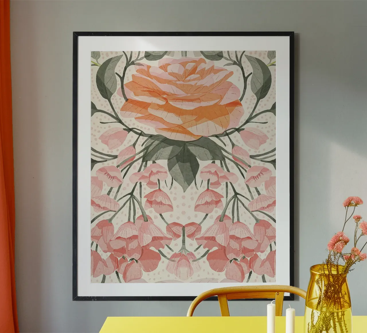 Ornement Pink Roses poster de Katie O'Shea