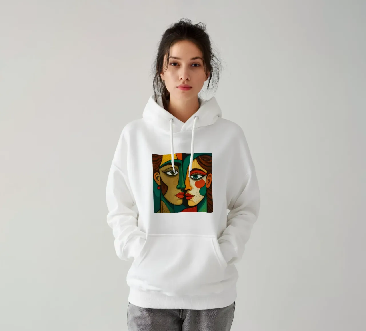 Volti astratti felpa con cappuccio da Mohs