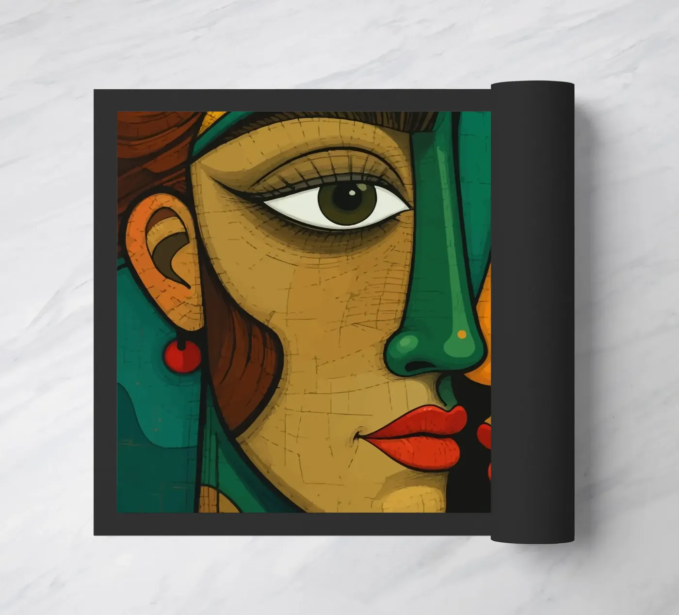 Abstract faces doormat by Mohs