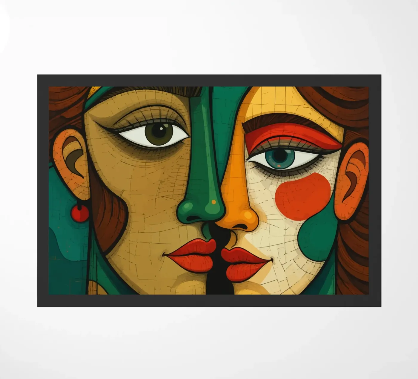 Abstract faces doormat by Mohs