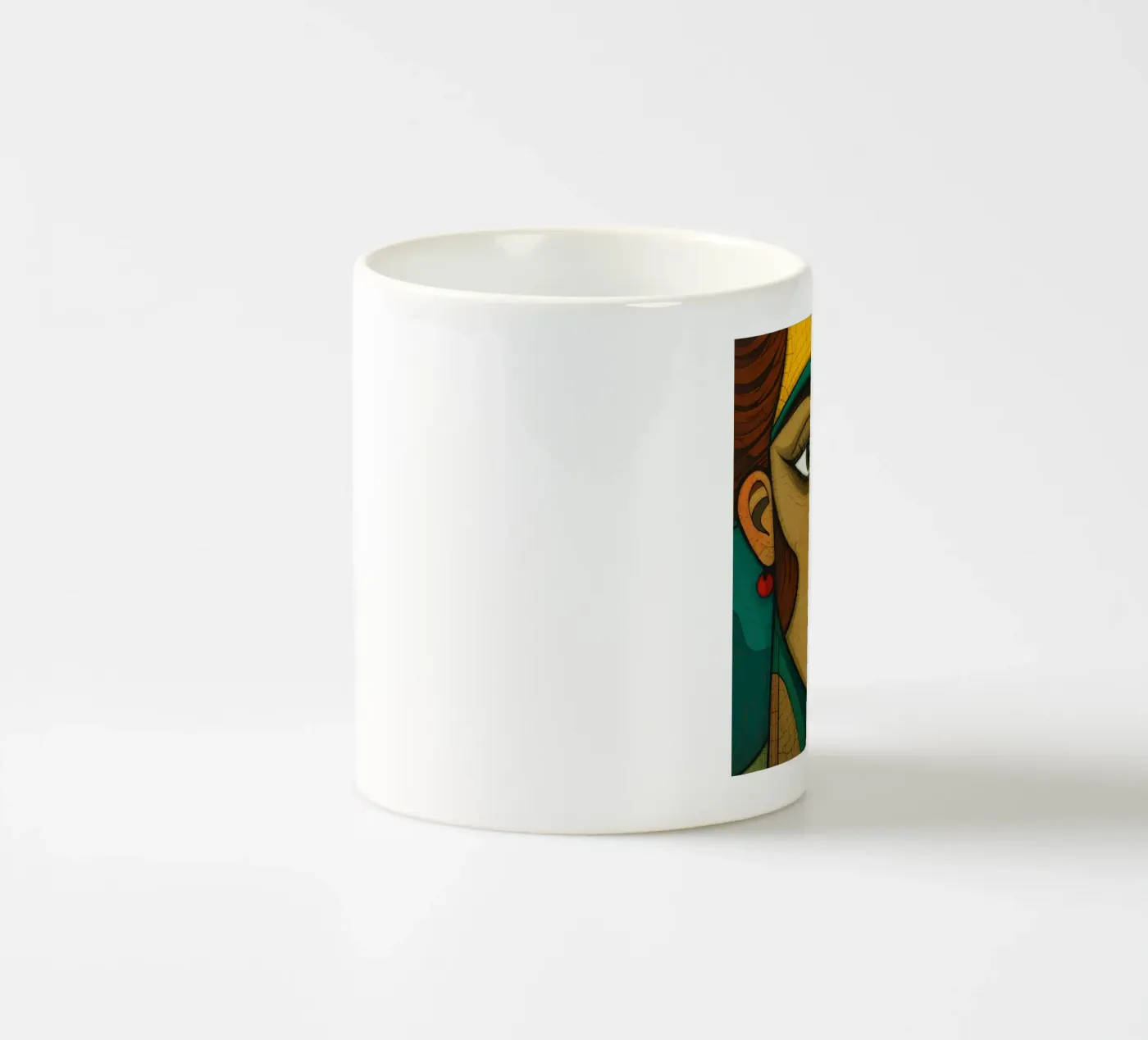 Abstract faces ceramic mug by Mohs