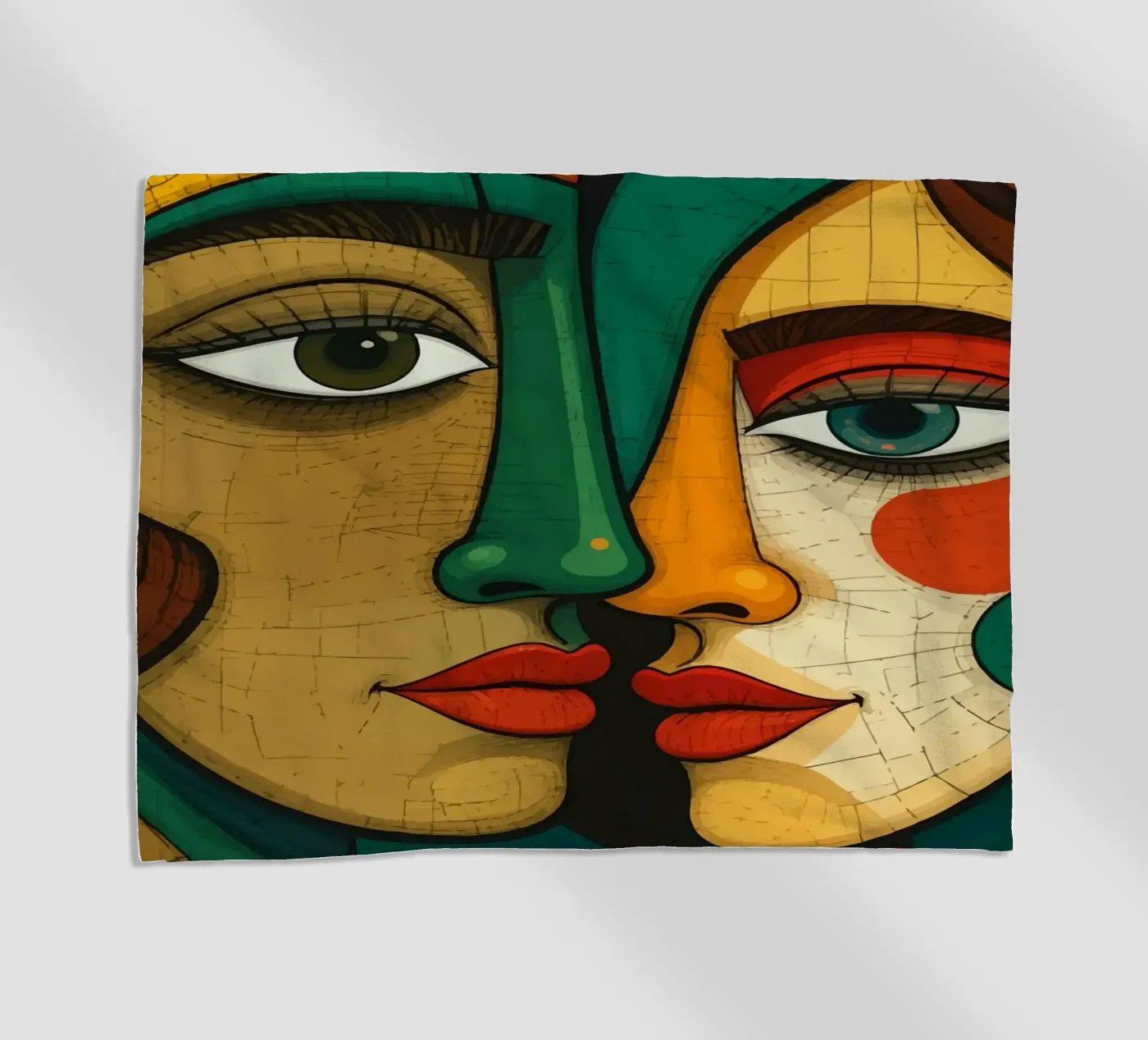 Abstract faces beach towel by Mohs