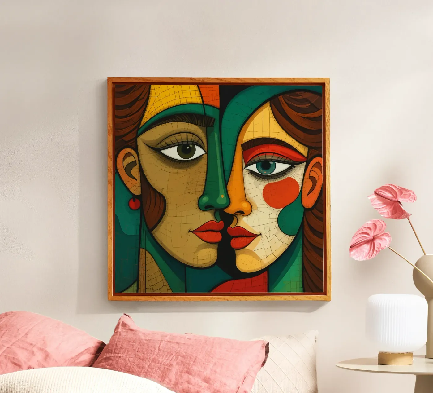 Abstract faces acryl van Mohs
