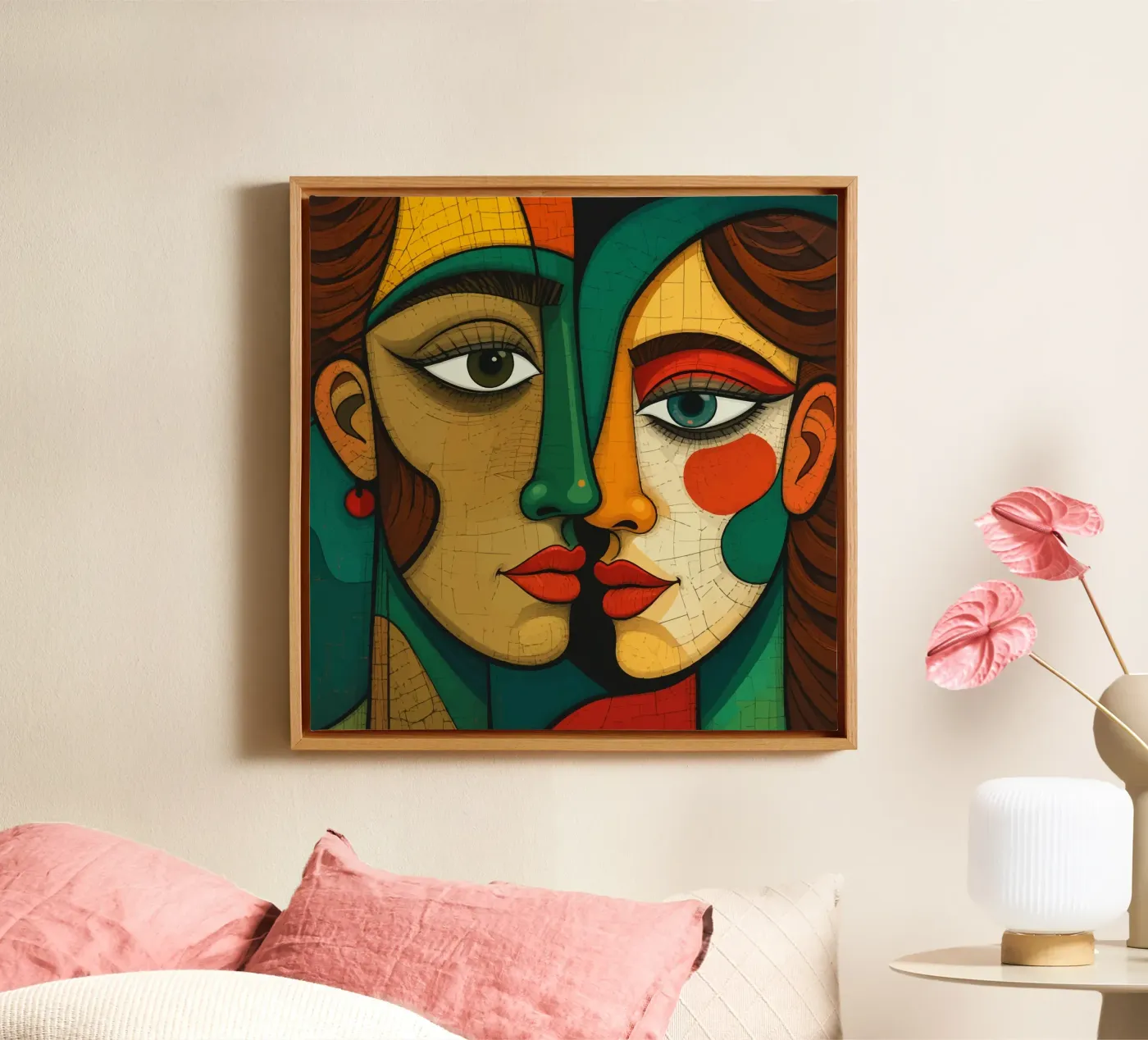 Abstracte gezichten canvas van Mohs