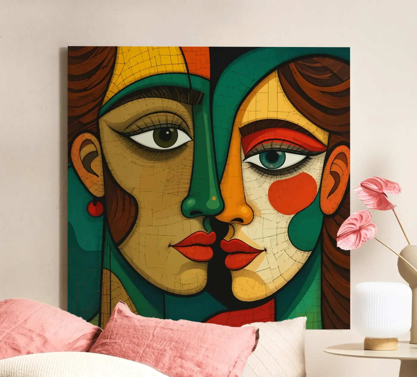 Abstracte gezichten canvas van Mohs