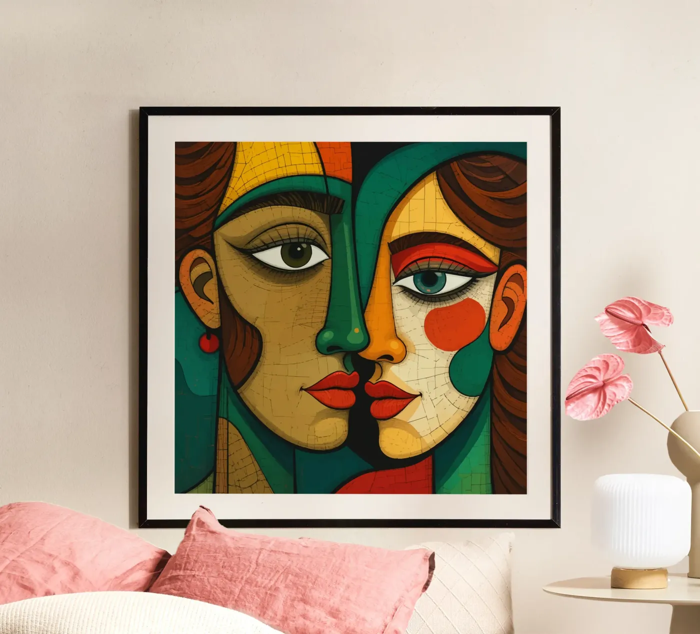 Abstract faces poster van Mohs