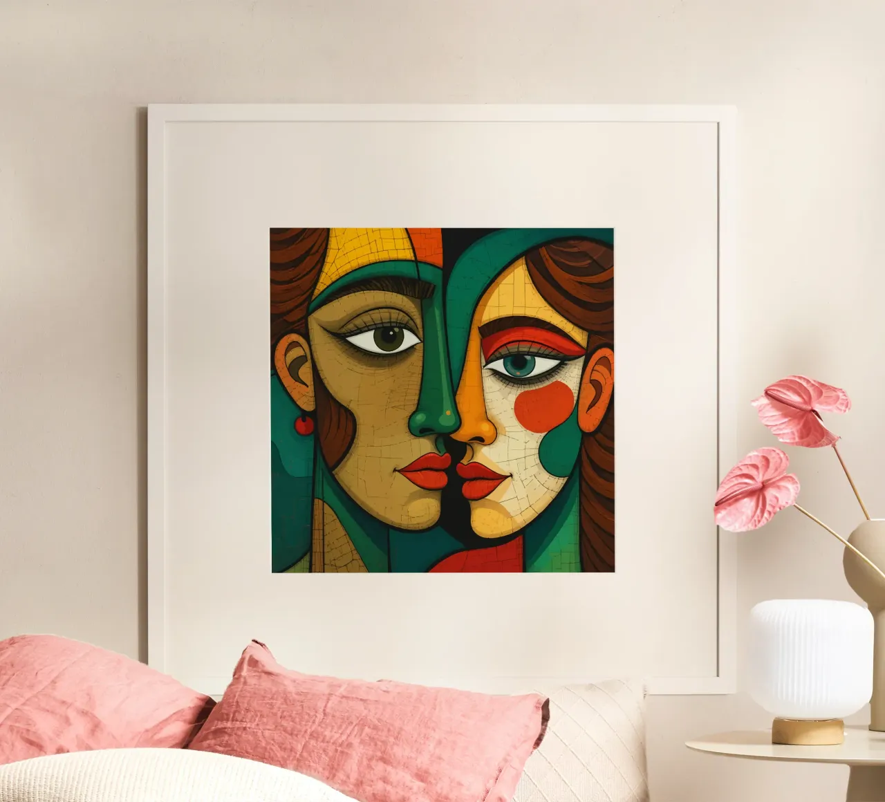 Abstraktes Gesichter Poster von Mohs