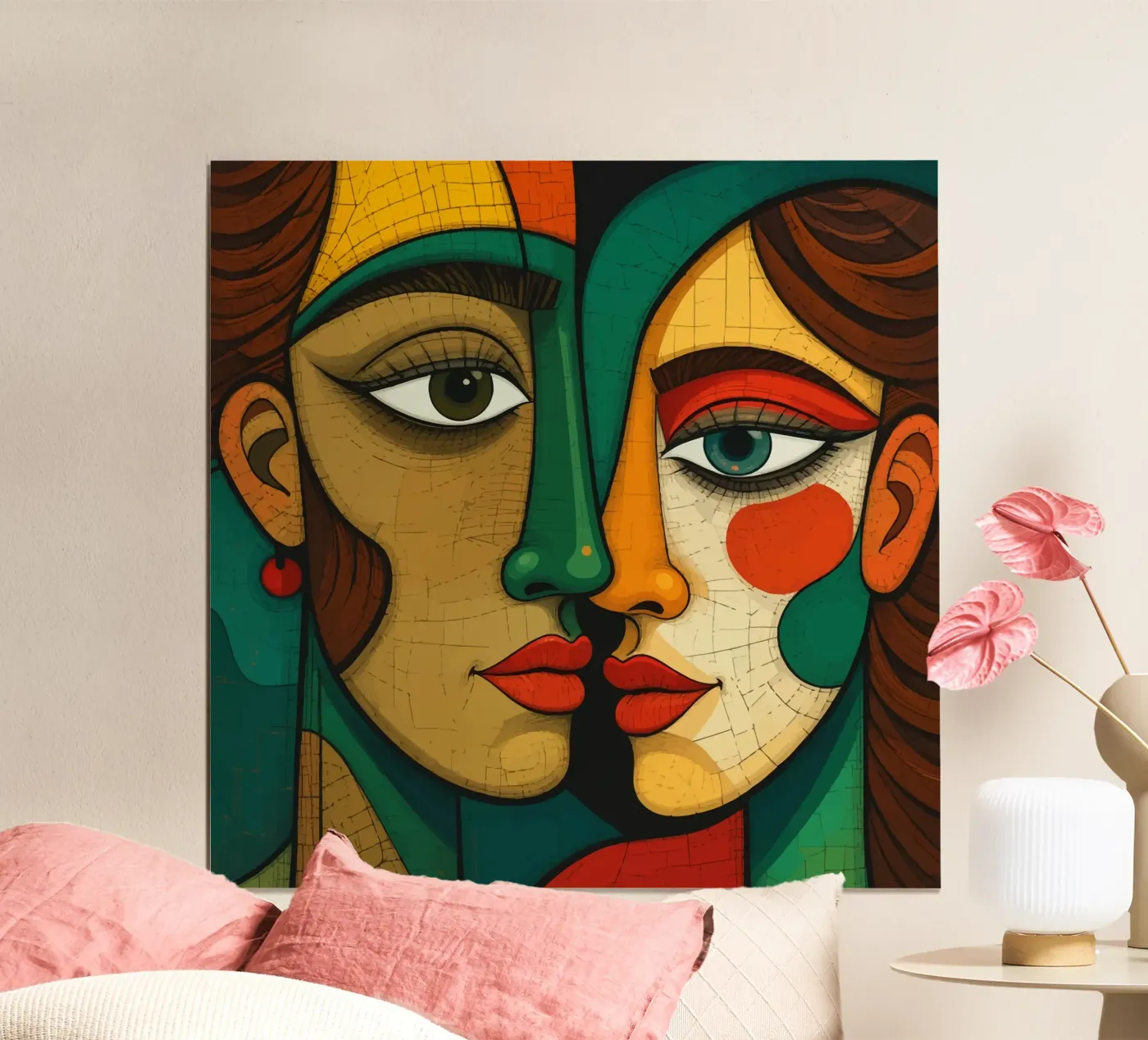 Abstract faces poster van Mohs