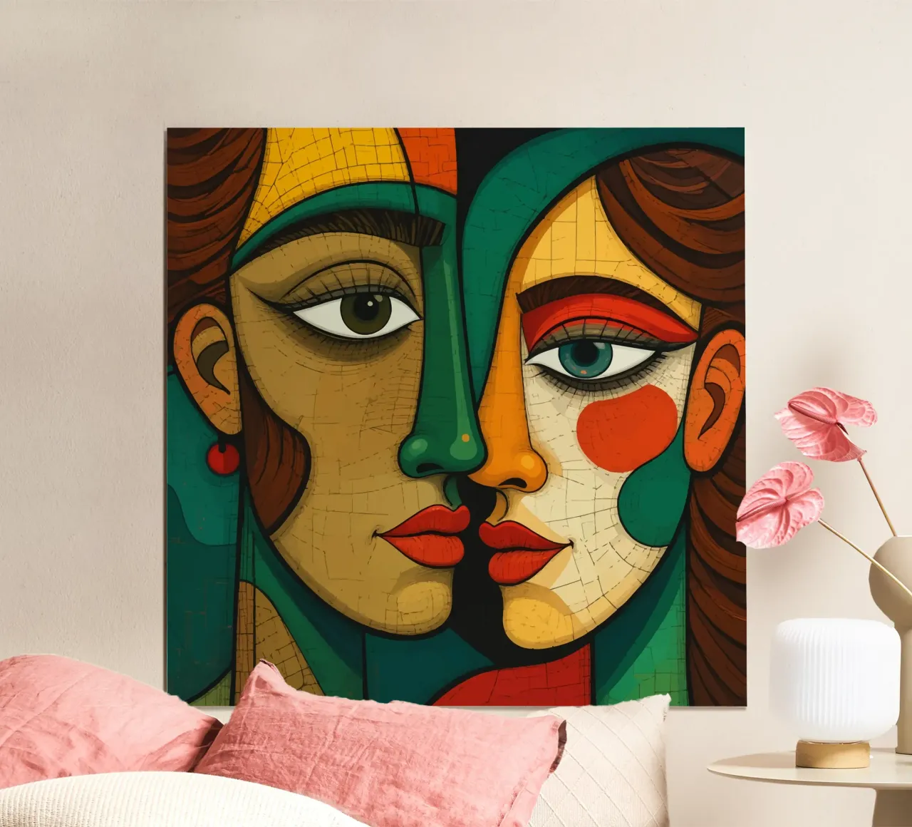 Abstraktes Gesichter Poster von Mohs