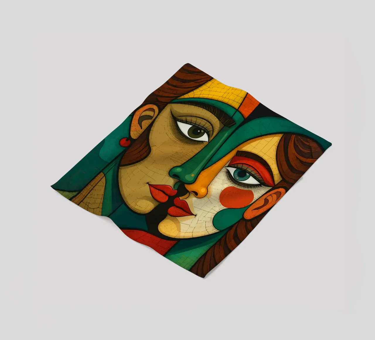 Abstraktes Gesichter Fleecedecke von Mohs