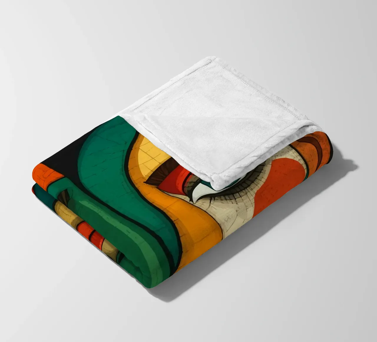 Abstraktes Gesichter Fleecedecke von Mohs