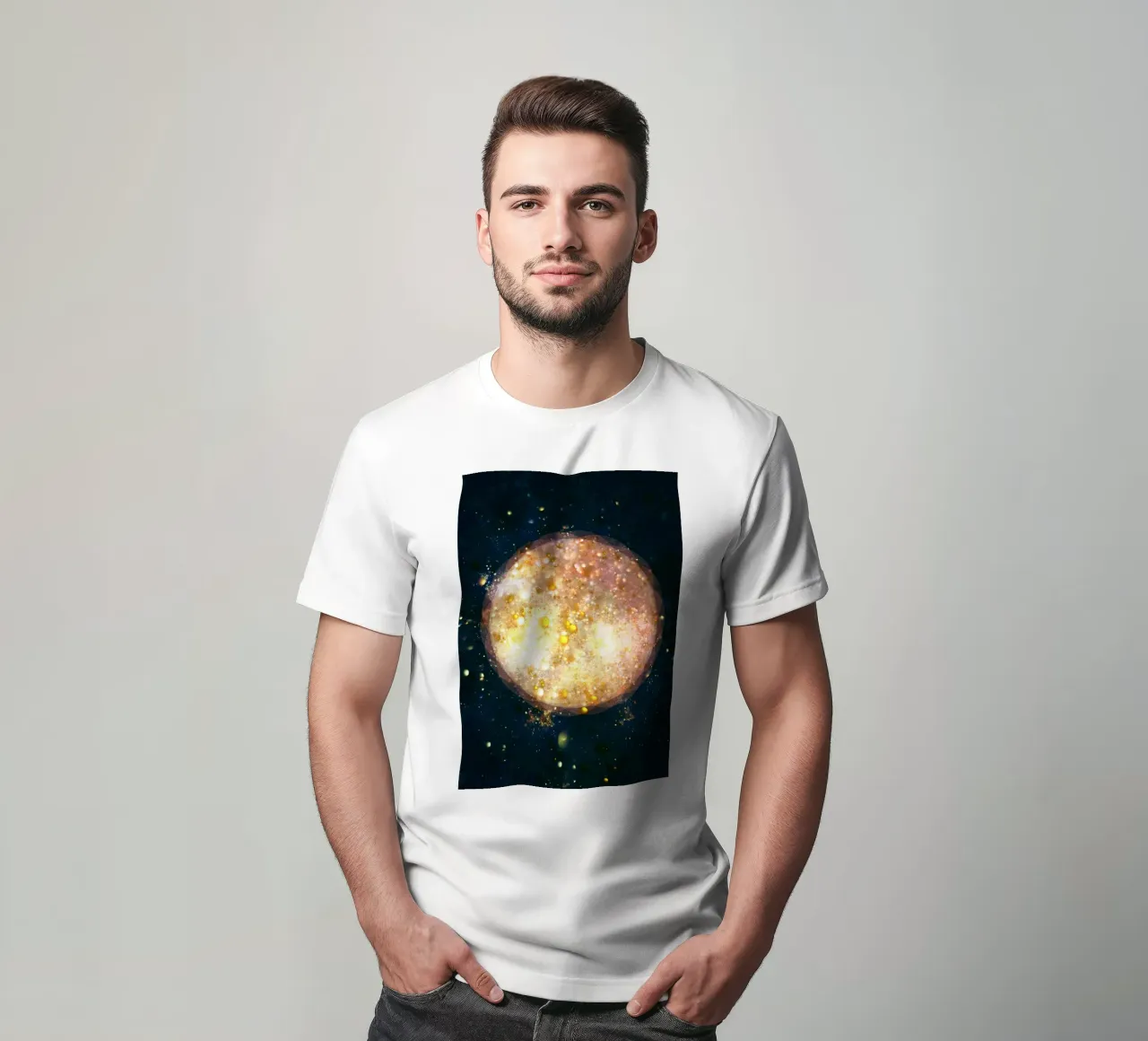 Planet Light Abstract Print t-shirt da lovely lines