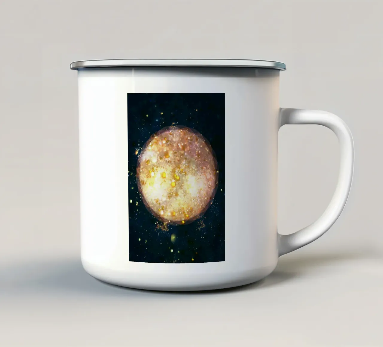 Planet Light Abstract Print tazza in smalto da lovely lines
