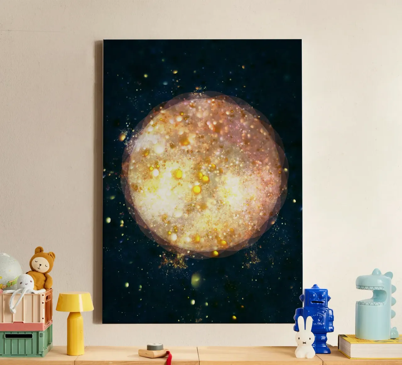Planet Light Abstract Print tela da lovely lines