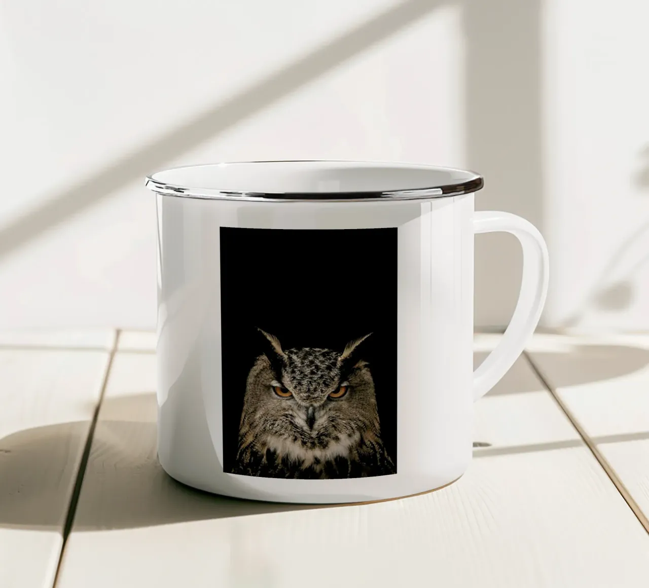 Tawny Owl tazza in smalto da Natural Kingdom