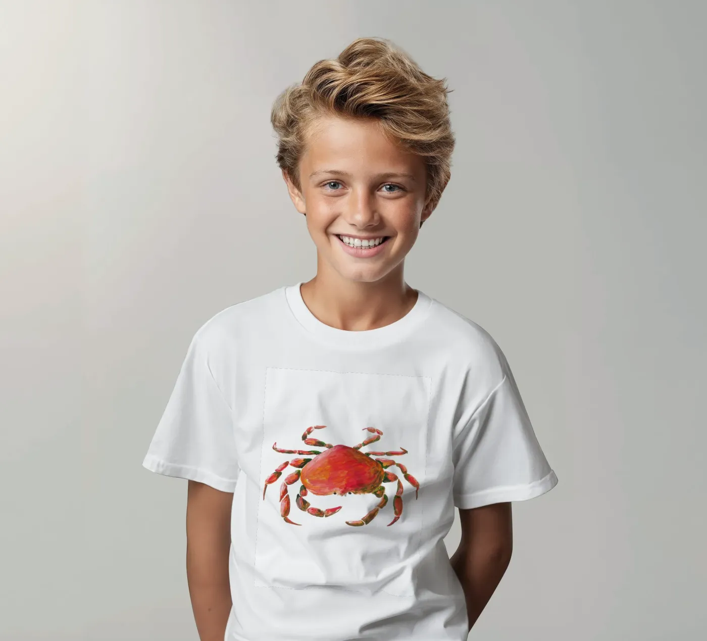Crab kinder t-shirt van Femke Zwaan