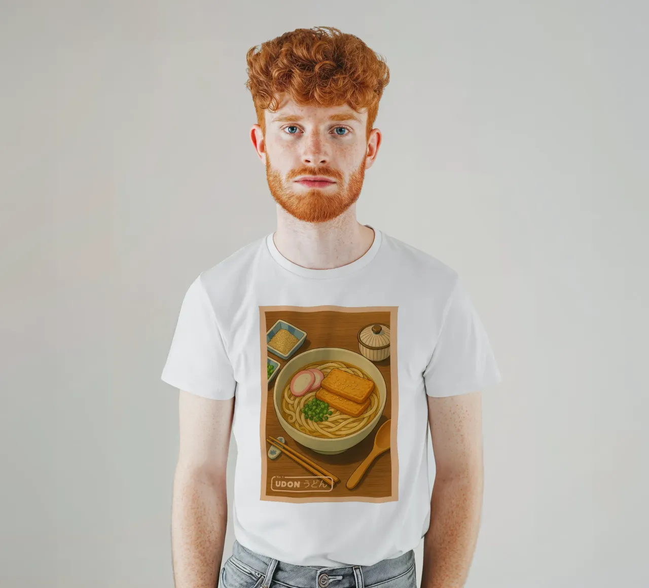 Ciotola di noodles Udon in stile anime - Serie di piatti giapponesi n. 1 t-shirt da japanfox
