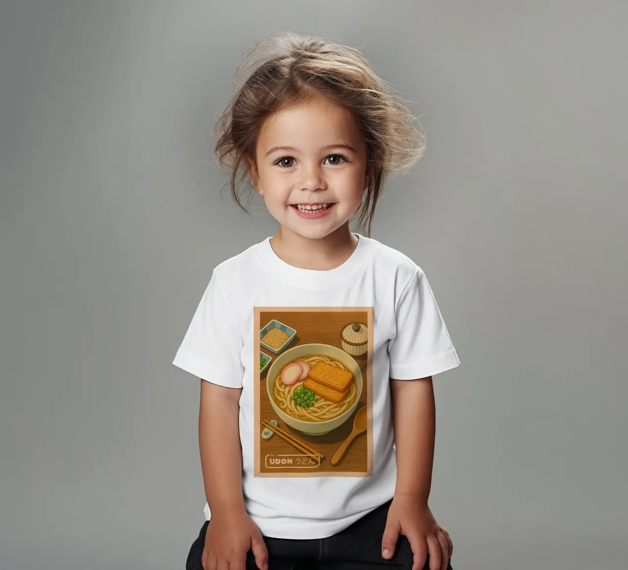 Anime-style Udon noodles Bowl – Japanese Food Series No. 1 kids t-shirt by japanfox