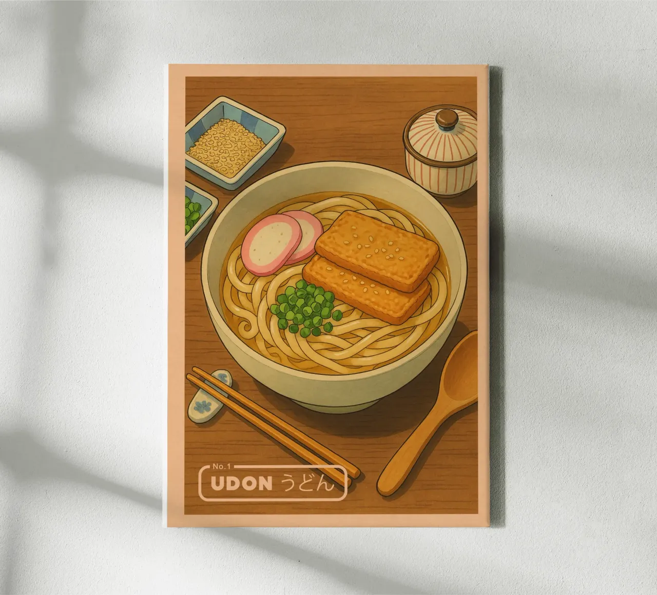 Ciotola di noodles Udon in stile anime - Serie di piatti giapponesi n. 1 tela da japanfox