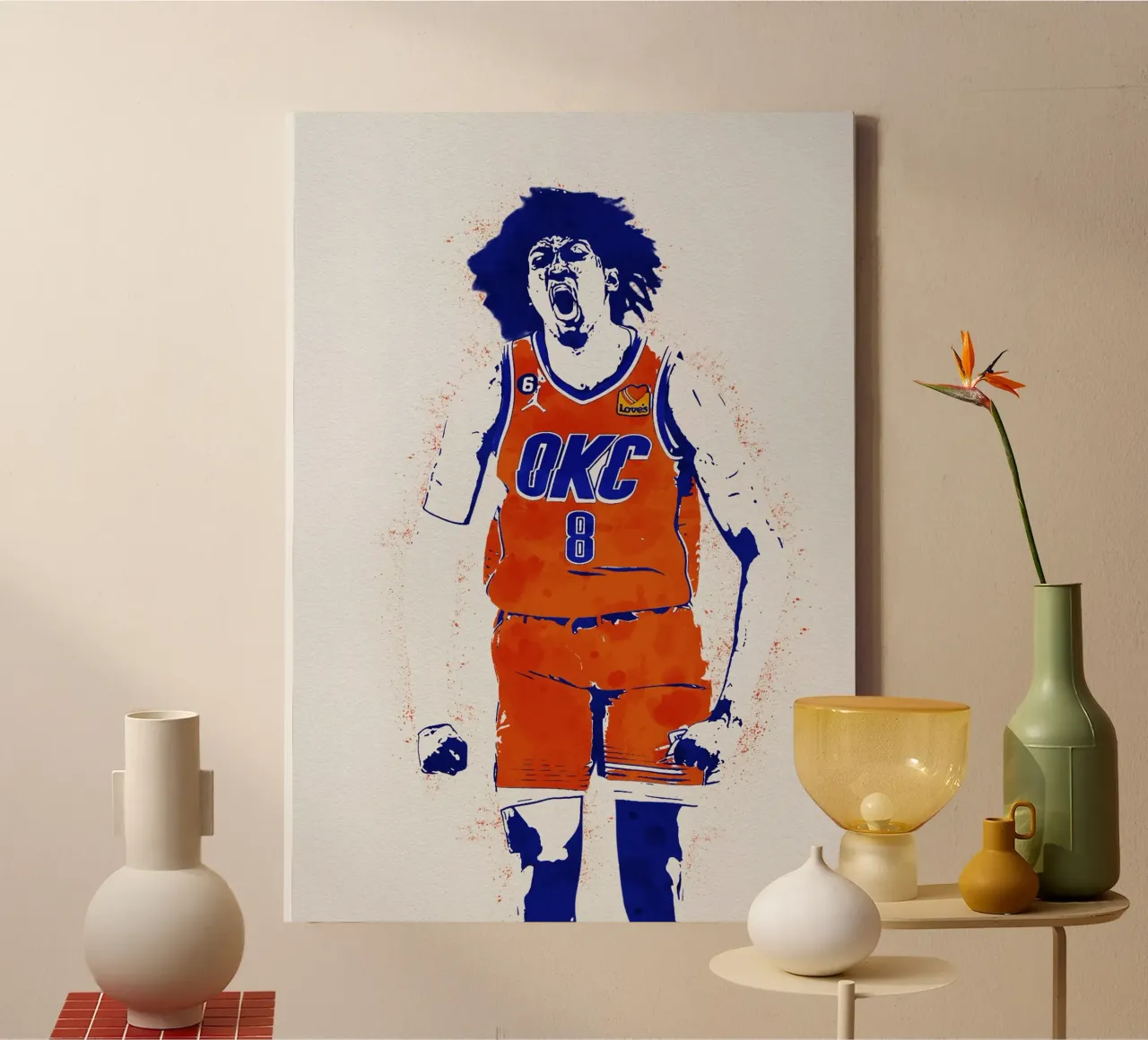 Jalen Williams Oklahoma City Thunder tela con Cornice a cassetta da tenten