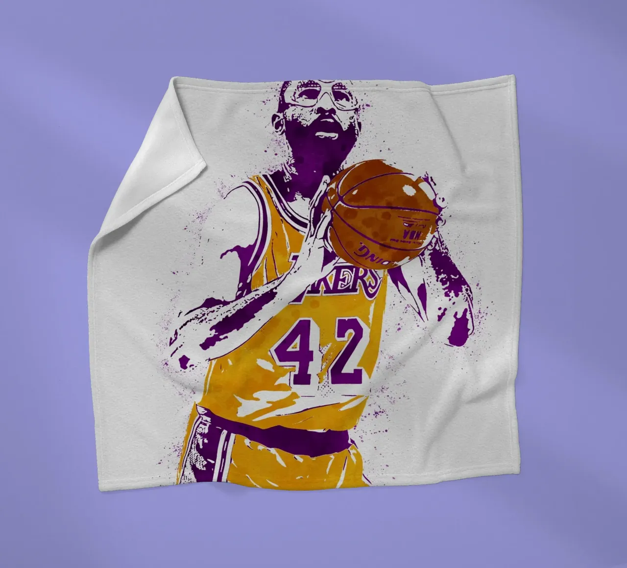 James Worthy LA Lakers coperta in pile da tenten