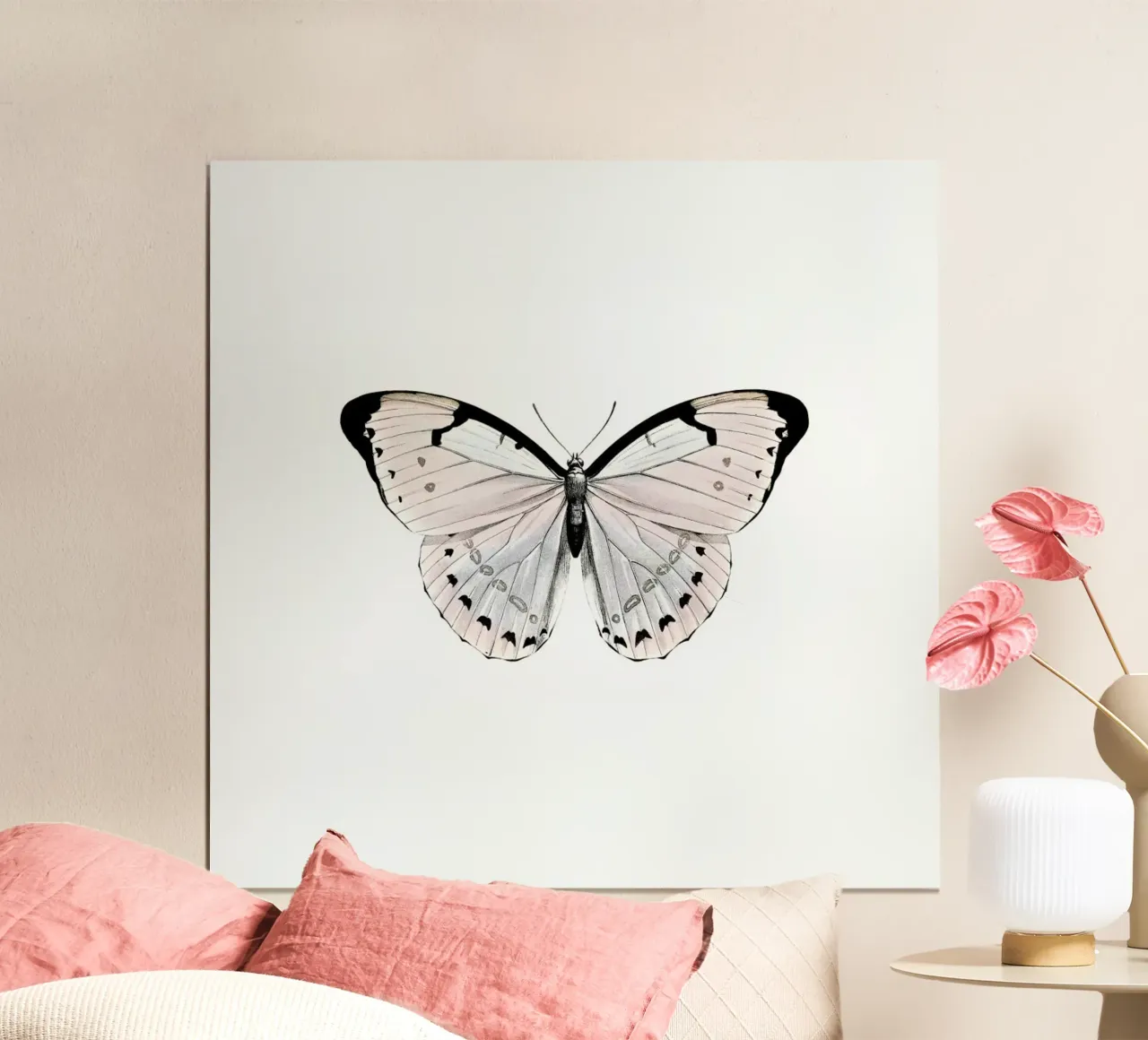 Papillion Rose poster con telaio in plastica da Monika Strigel