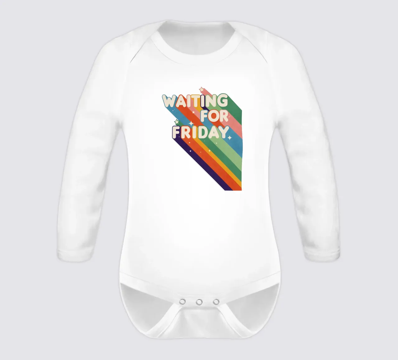 Aspettando il venerdì Retro Art body neonato maniche lunghe da showmemars