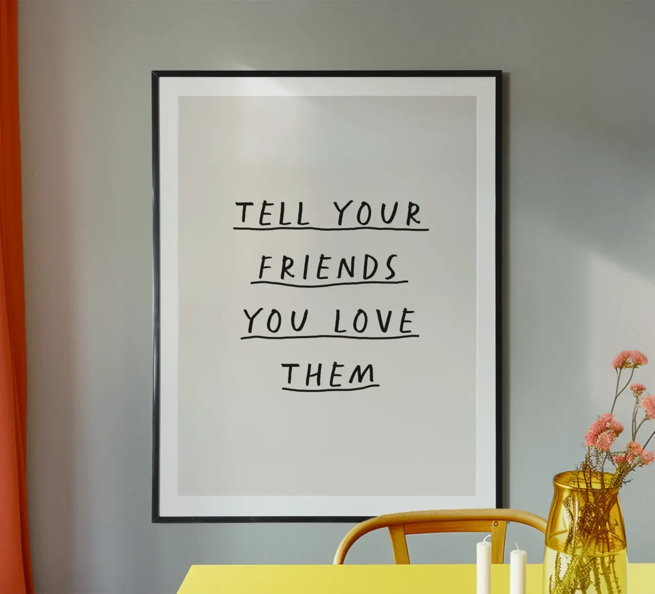 Dite ai vostri amici che li amate, stampa sentimentale sull'amicizia carta hahnemühle da THE MOTIVATED TYPE