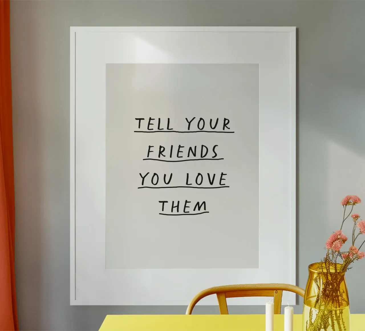 Dite ai vostri amici che li amate, stampa sentimentale sull'amicizia carta hahnemühle da THE MOTIVATED TYPE