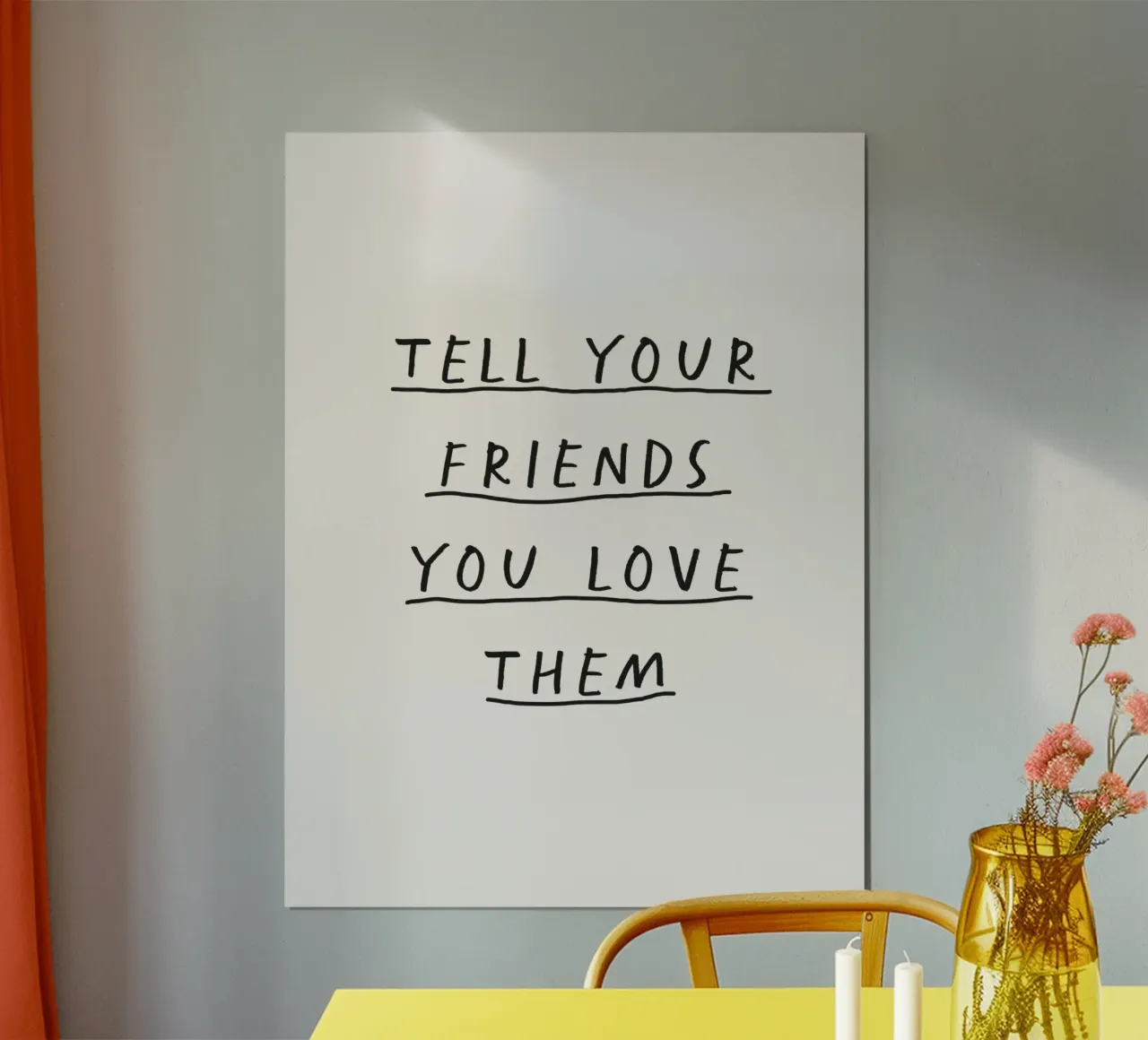 Dite ai vostri amici che li amate, stampa sentimentale sull'amicizia carta hahnemühle da THE MOTIVATED TYPE