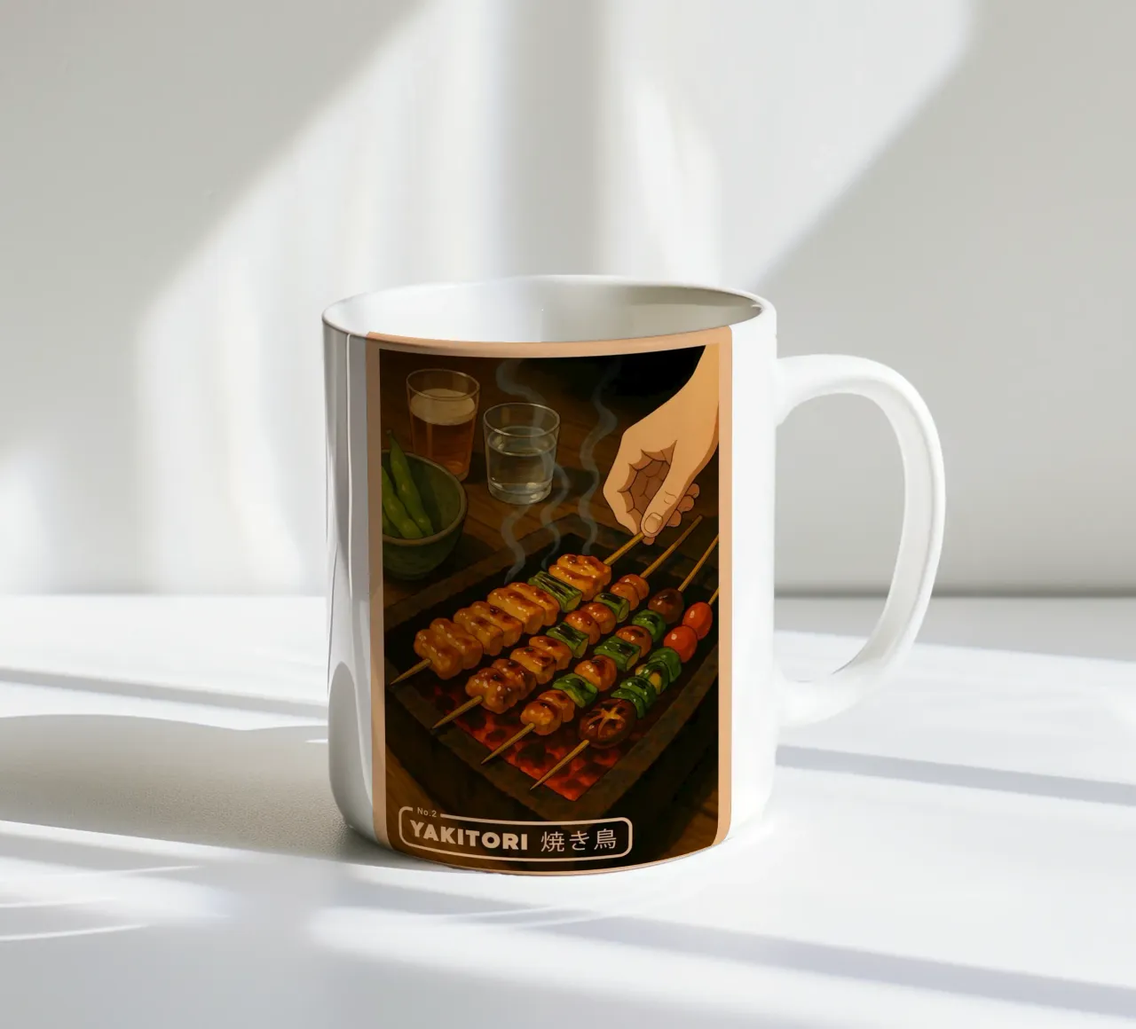 Spiedini Yakitori in stile Anime - Serie di piatti giapponesi n. 2 tazza in ceramica da japanfox
