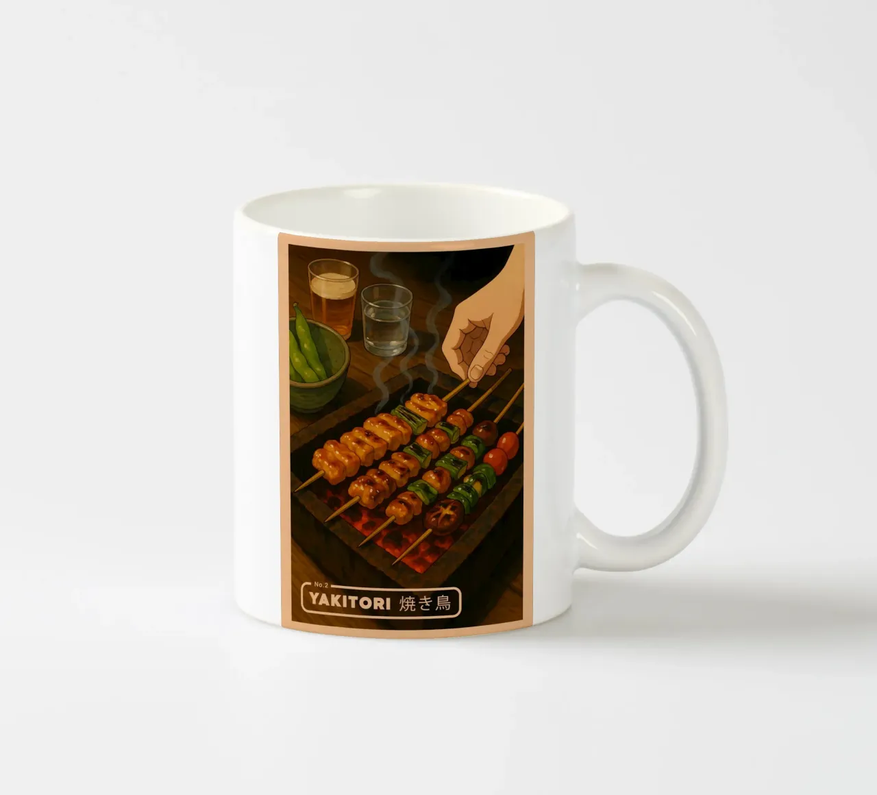 Spiedini Yakitori in stile Anime - Serie di piatti giapponesi n. 2 tazza in ceramica da japanfox