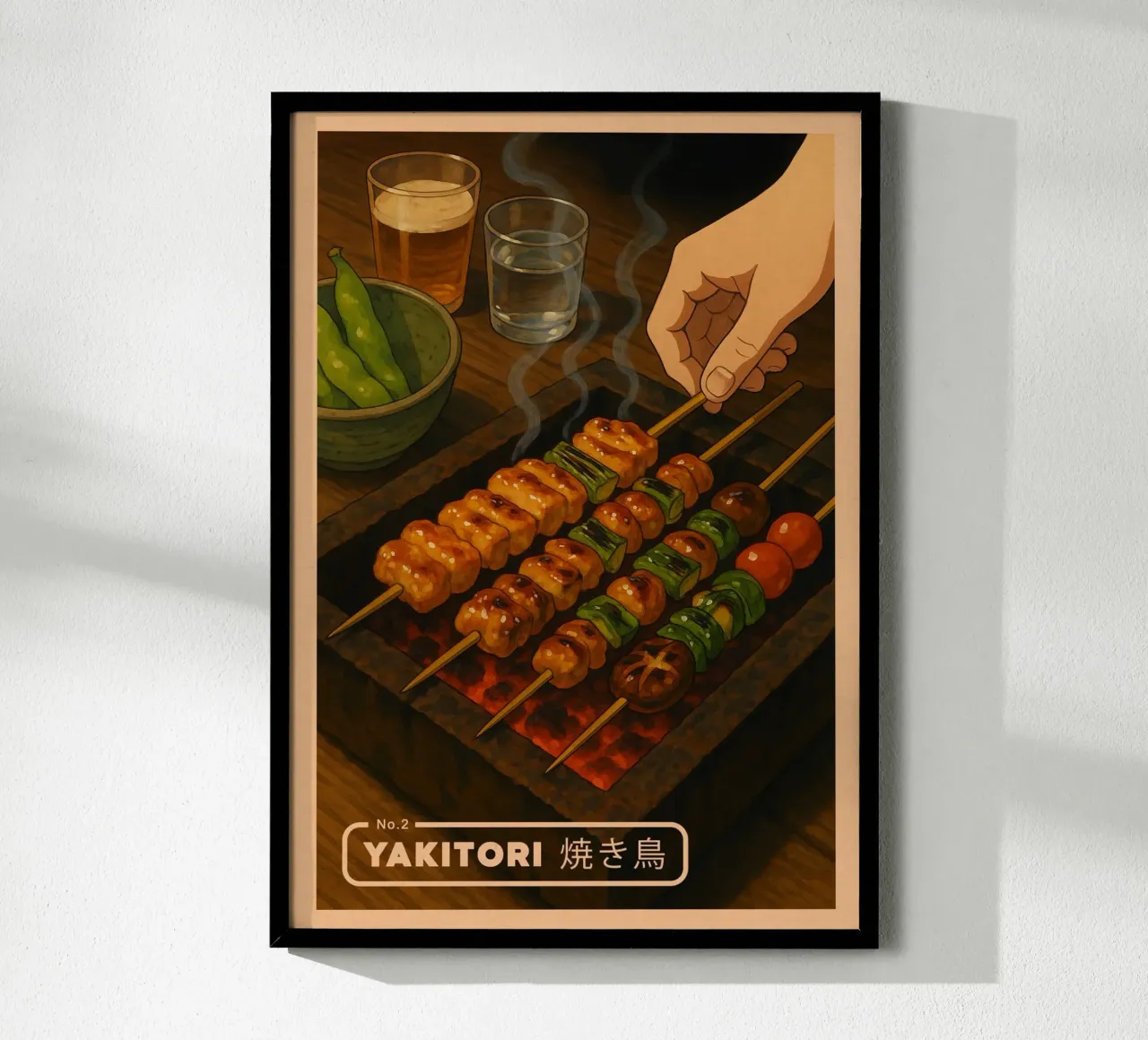 Pinchos Yakitori estilo anime - Serie de comida japonesa nº 2 poster de japanfox