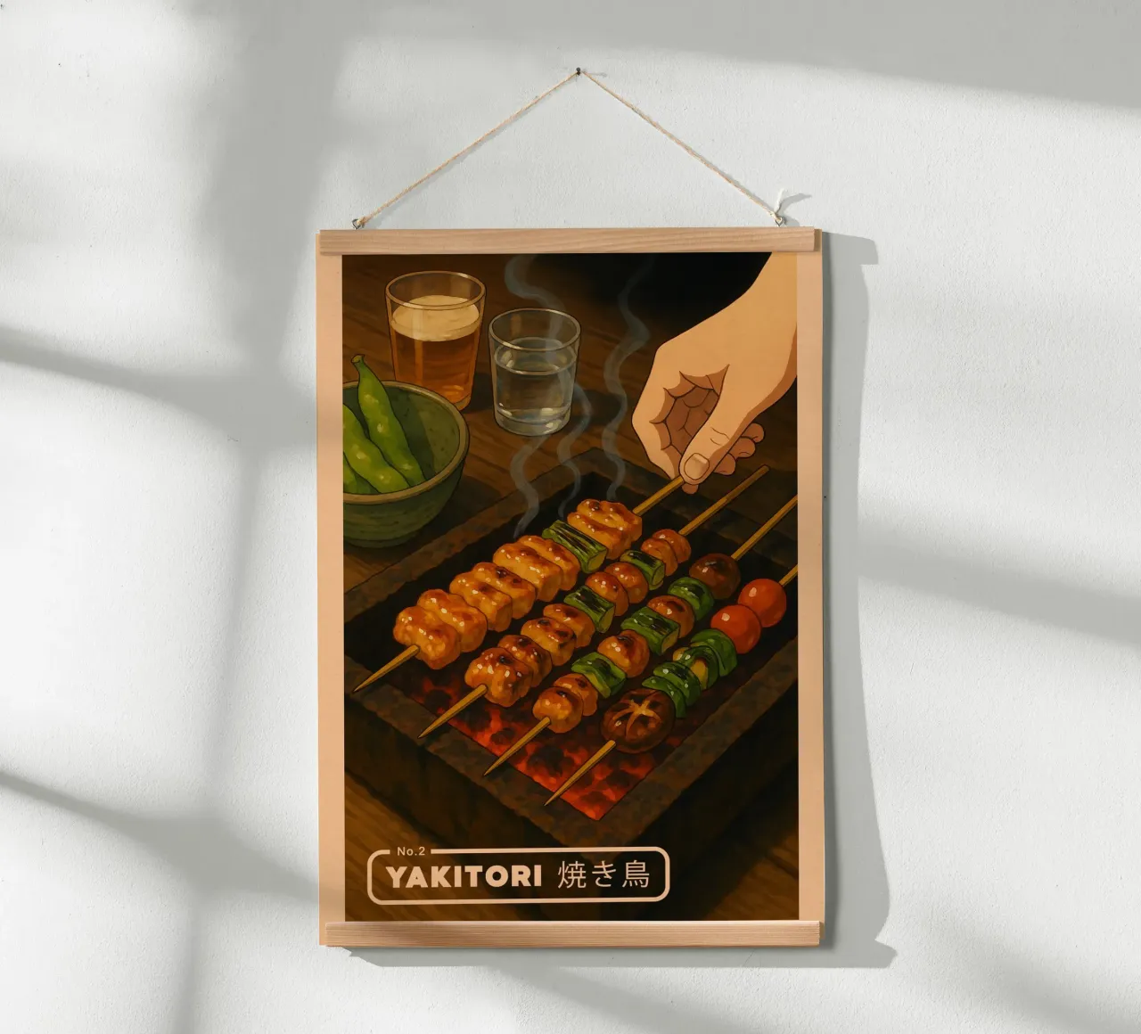 Pinchos Yakitori estilo anime - Serie de comida japonesa nº 2 poster de japanfox