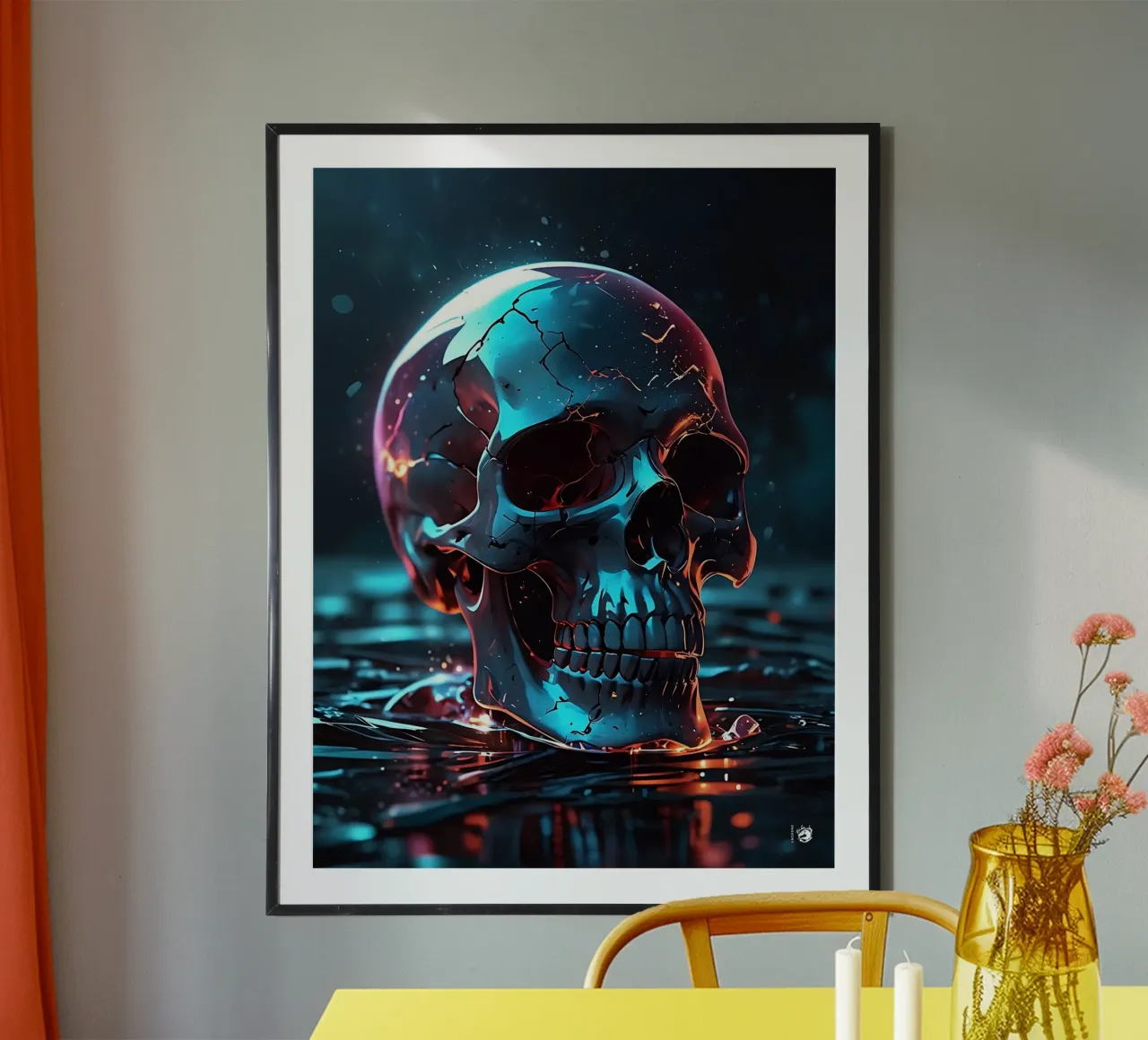 Donkere schedel abstract poster van LM2KONE