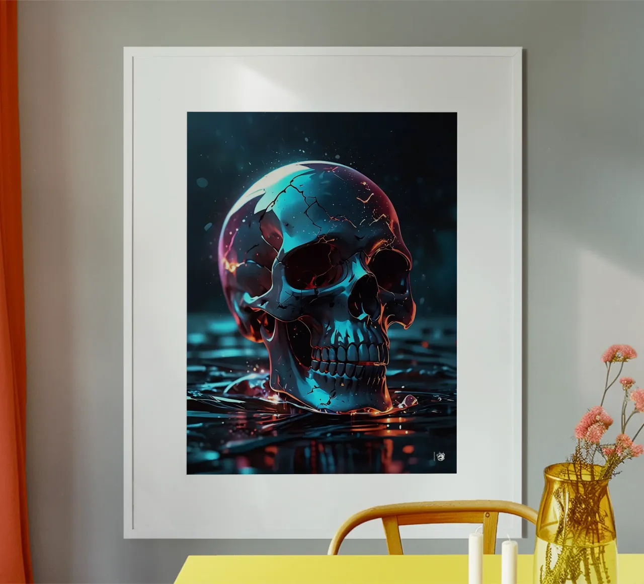 Donkere schedel abstract poster van LM2KONE
