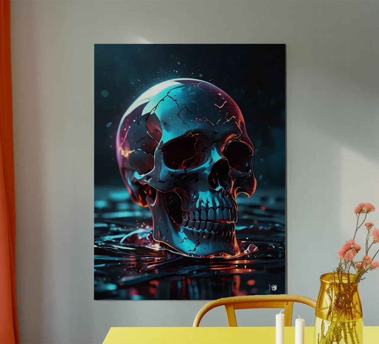 Donkere schedel abstract poster van LM2KONE