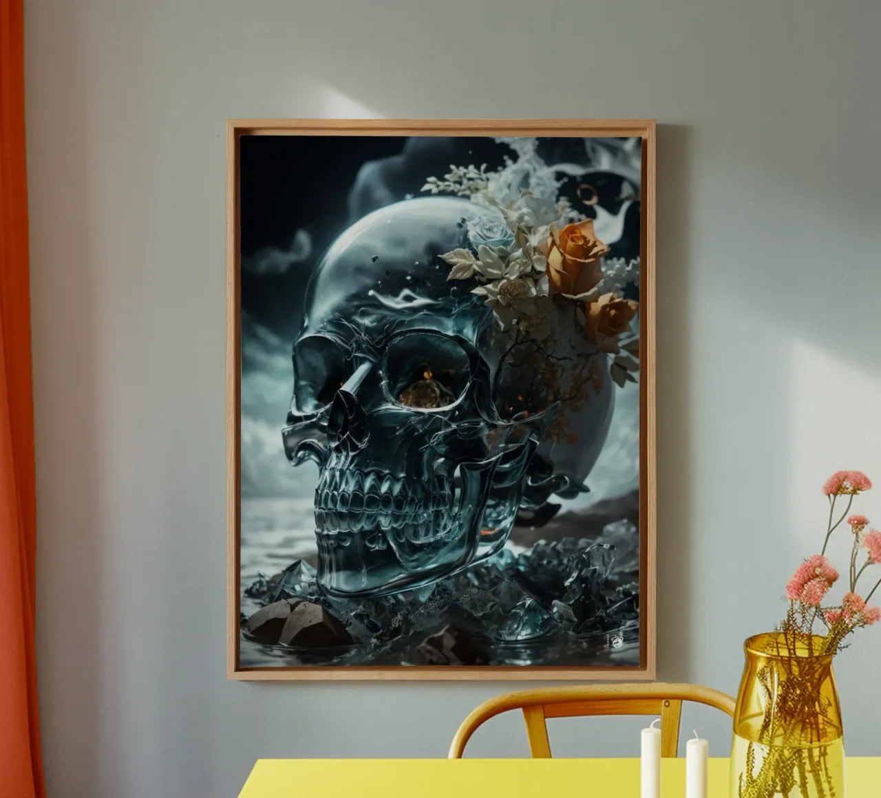 Skull Abstract Fantasy canvas with Floater frame by LM2KONE