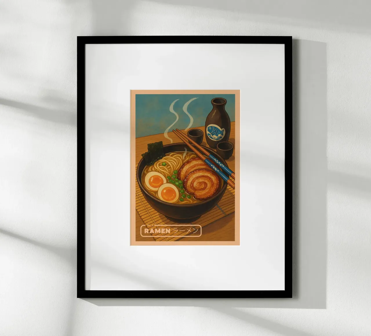 Tazón de fideos Ramen estilo anime - Serie de comida japonesa nº 3 poster de japanfox