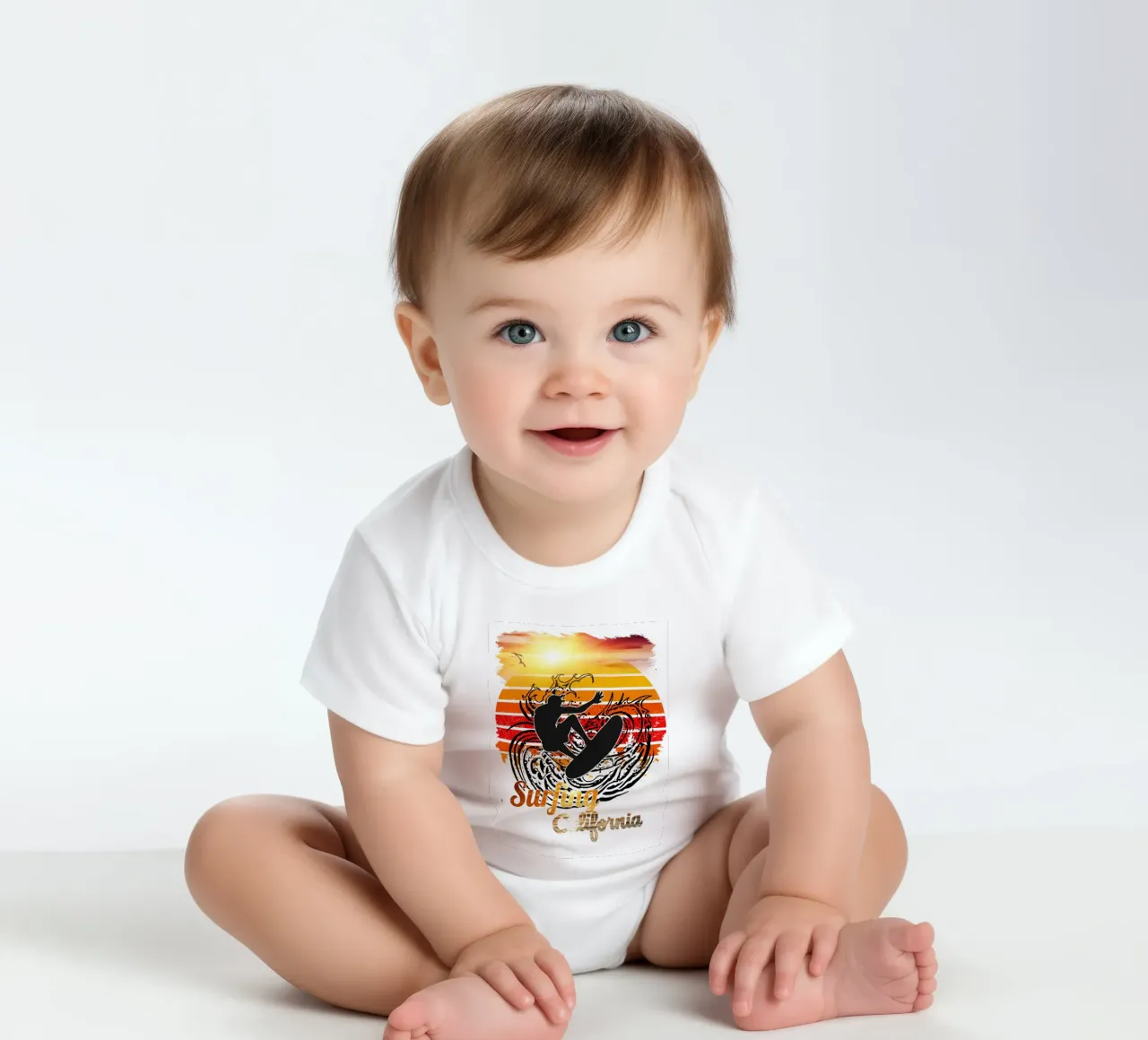 Surf Life Oval 2a - Summer Sun Vibes 15b body neonato maniche corte da surfer28