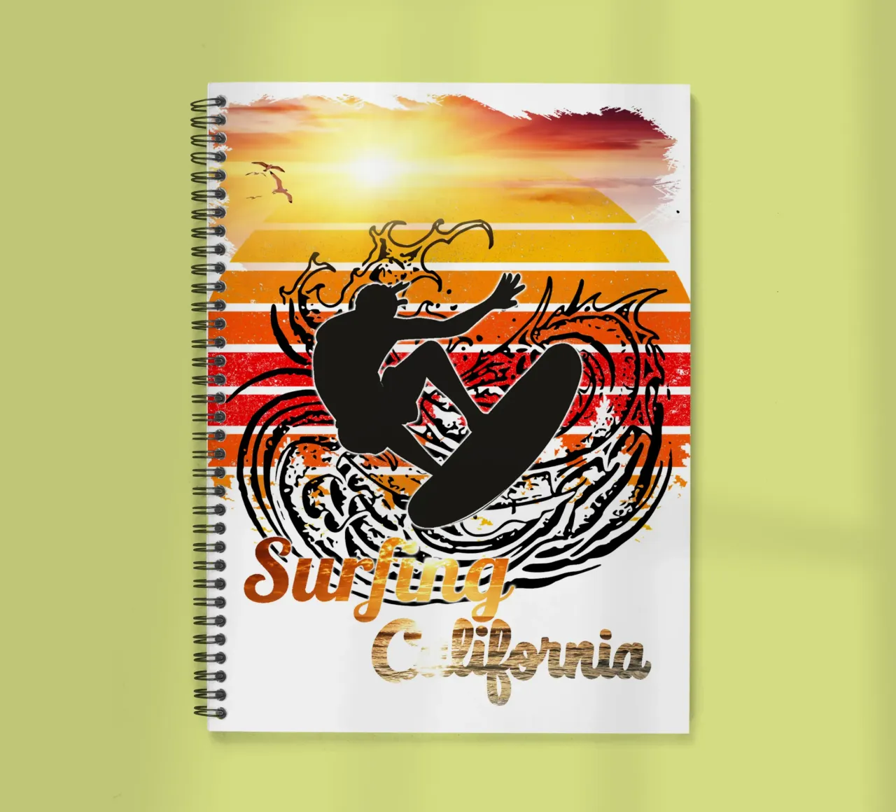 Surf Life Oval 2a - Summer Sun Vibes 15b spiral notebook by surfer28