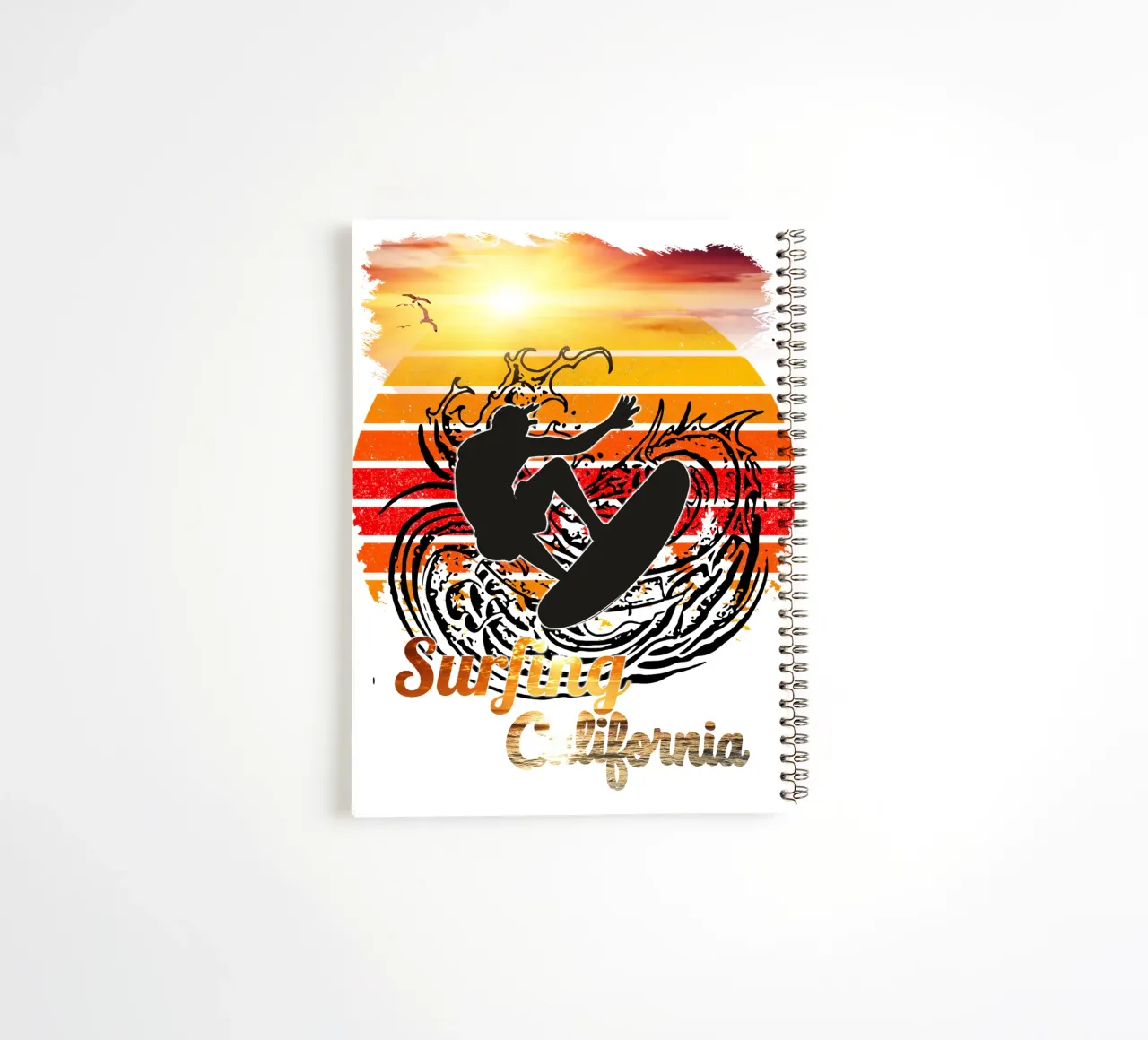 Surf Life Oval 2a - Summer Sun Vibes 15b spiral notebook by surfer28