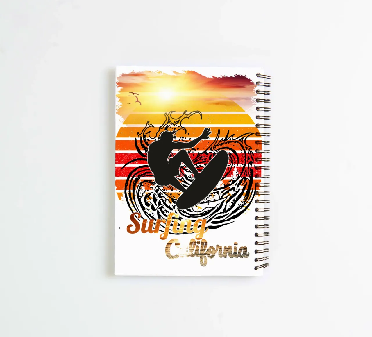 Surf Life Oval 2a - Summer Sun Vibes 15b spiral notebook by surfer28