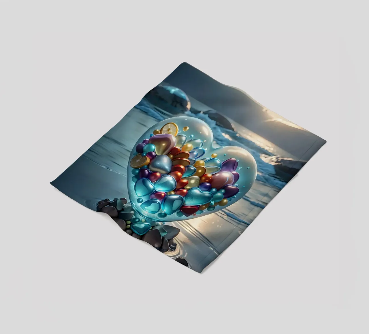Heart Sea Abstract fleece blanket by LM2KONE