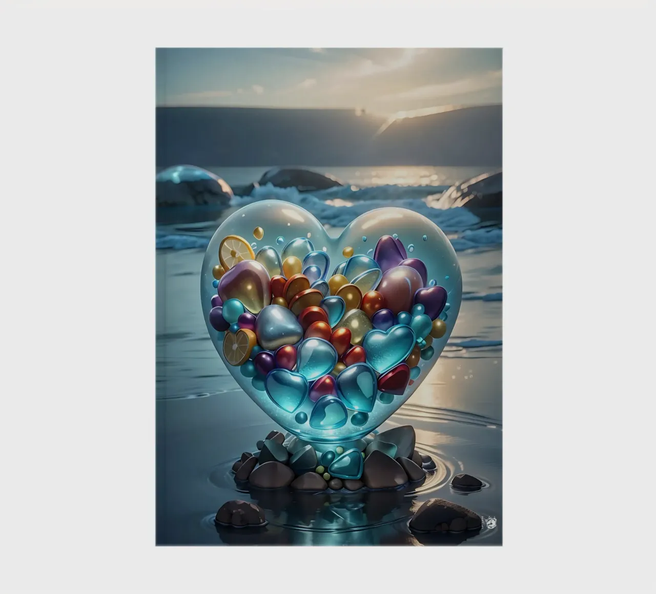 Heart Sea Abstract notebook by LM2KONE